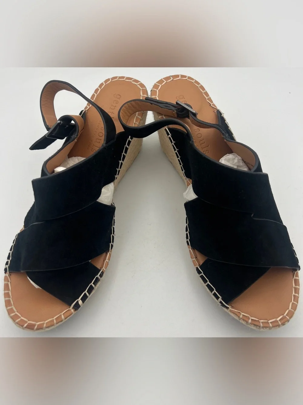 Gentle Souls/Kenneth Cole Espadrille Wedge Sandals Suede Straps Women’s US 9.5M